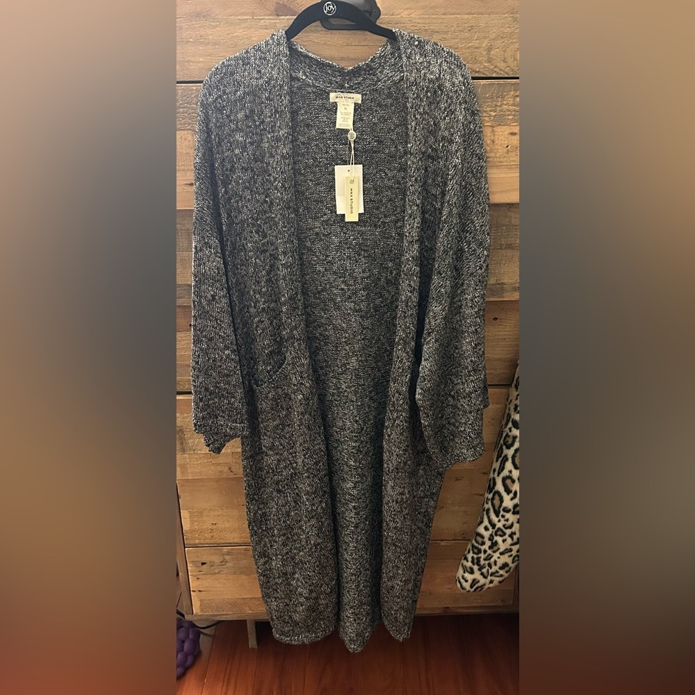 Charcoal duster sweater XL